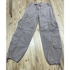 American Eagle Women Pants Cargo Y2K Drape Baggy Wide Leg High Waist Jogger 2